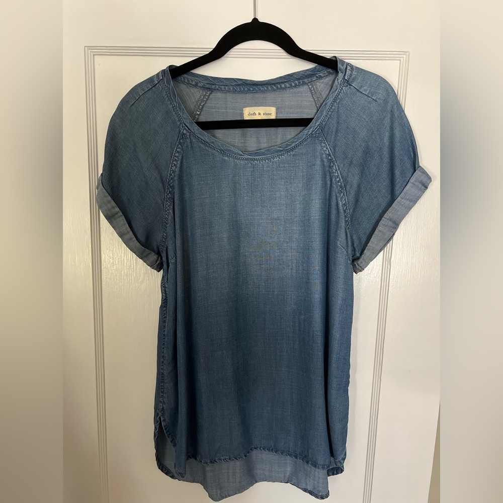 Anthropologie Cloth & Stone chambray top, size S